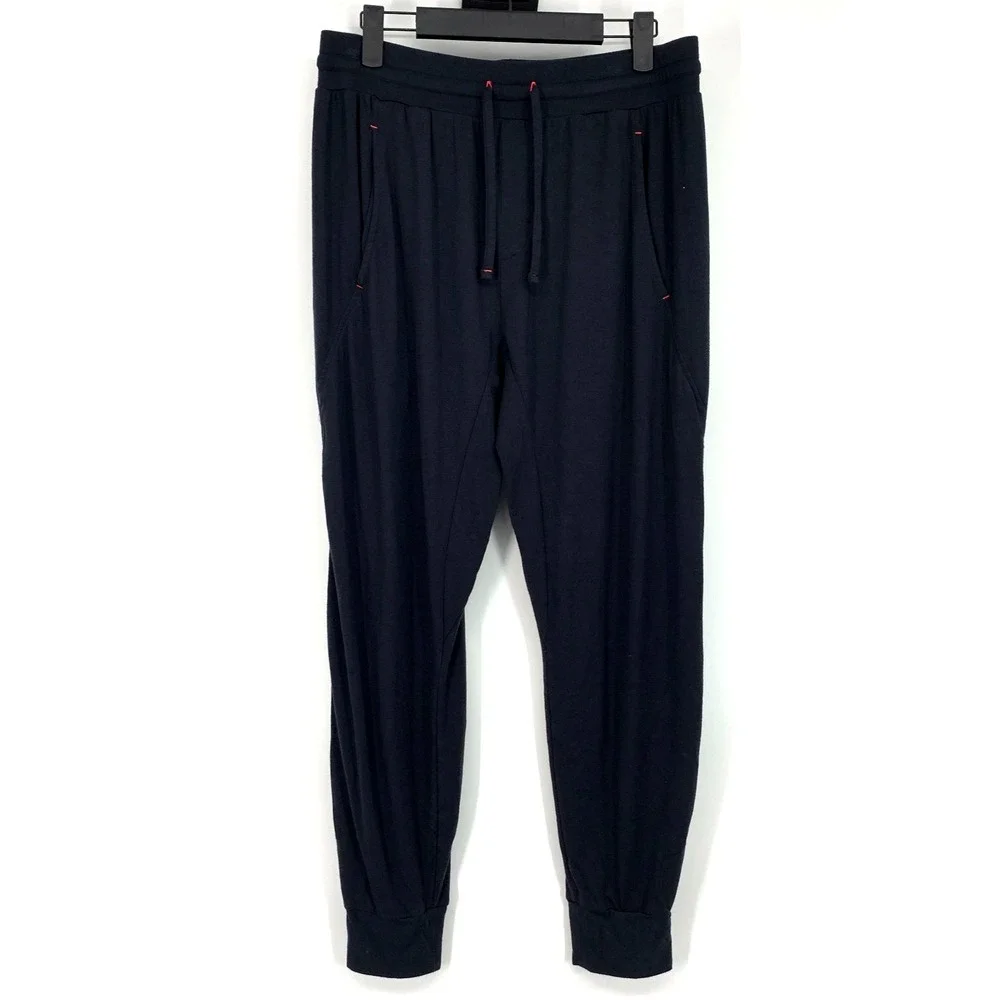 Tommy John Lounge Joggers Second Skin Black Pull On Drawstring Mens Size Medium